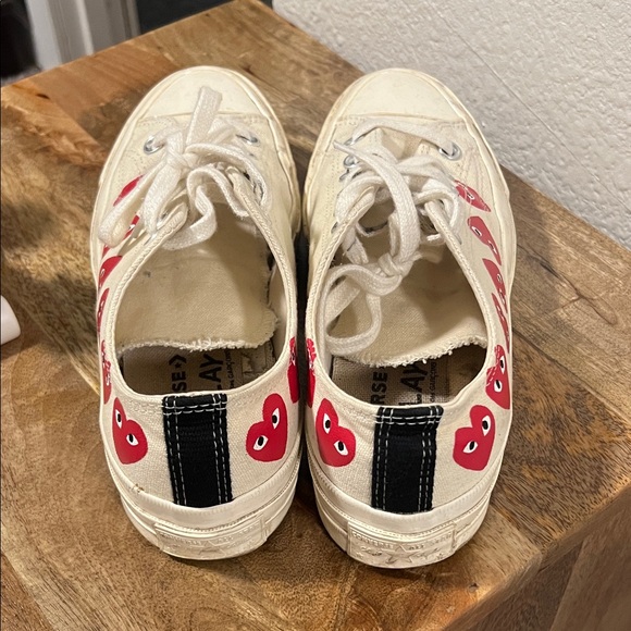 Converse Play Cream and Red Heart Sneakers - Picture 3 of 3